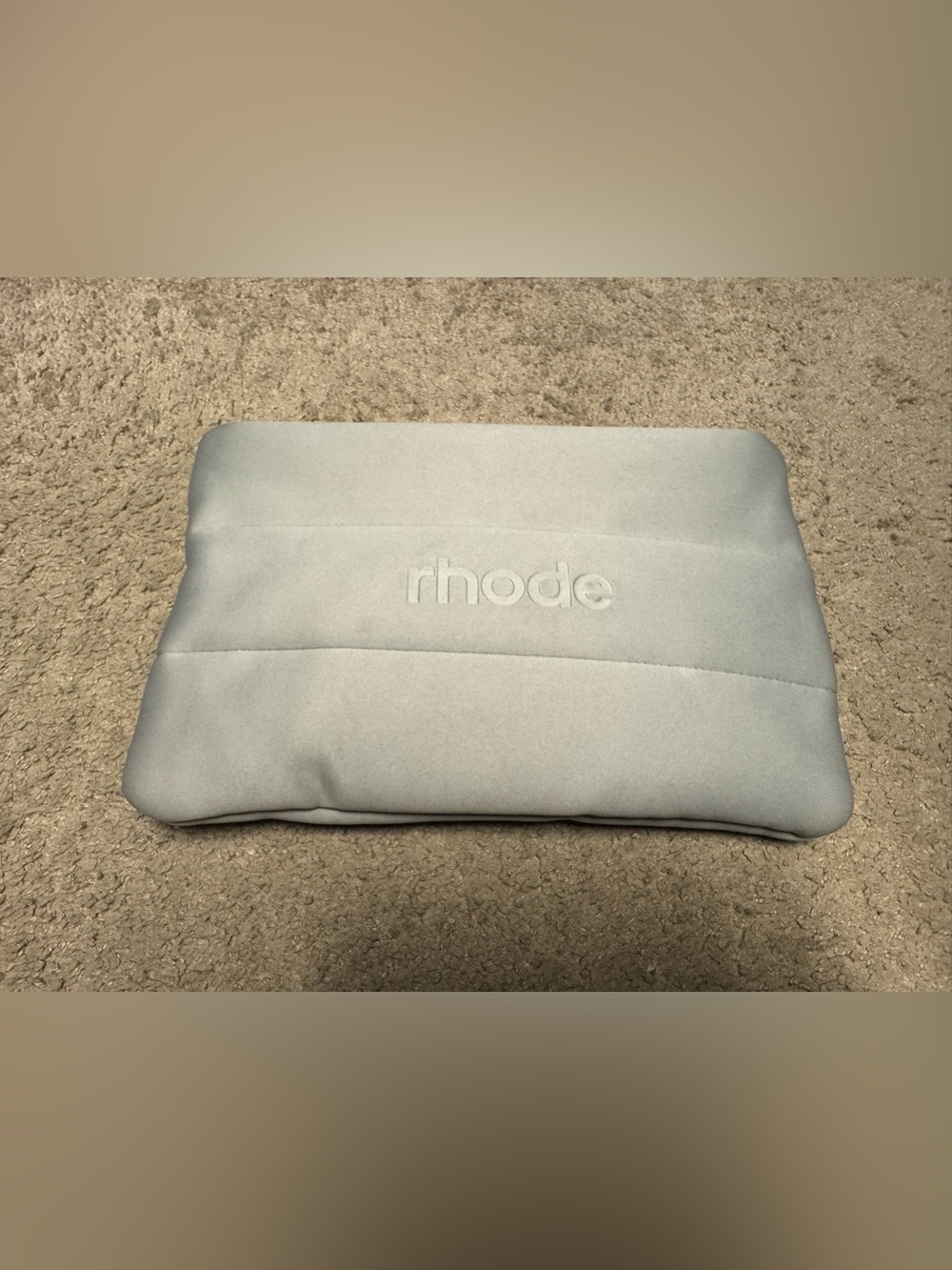RHODE Quilted Light Gray Cosmetic Pouch